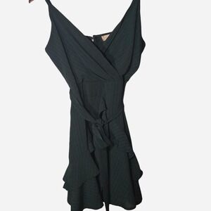 Womens Altar'd State green mini dress with thin vertical stripes Size small